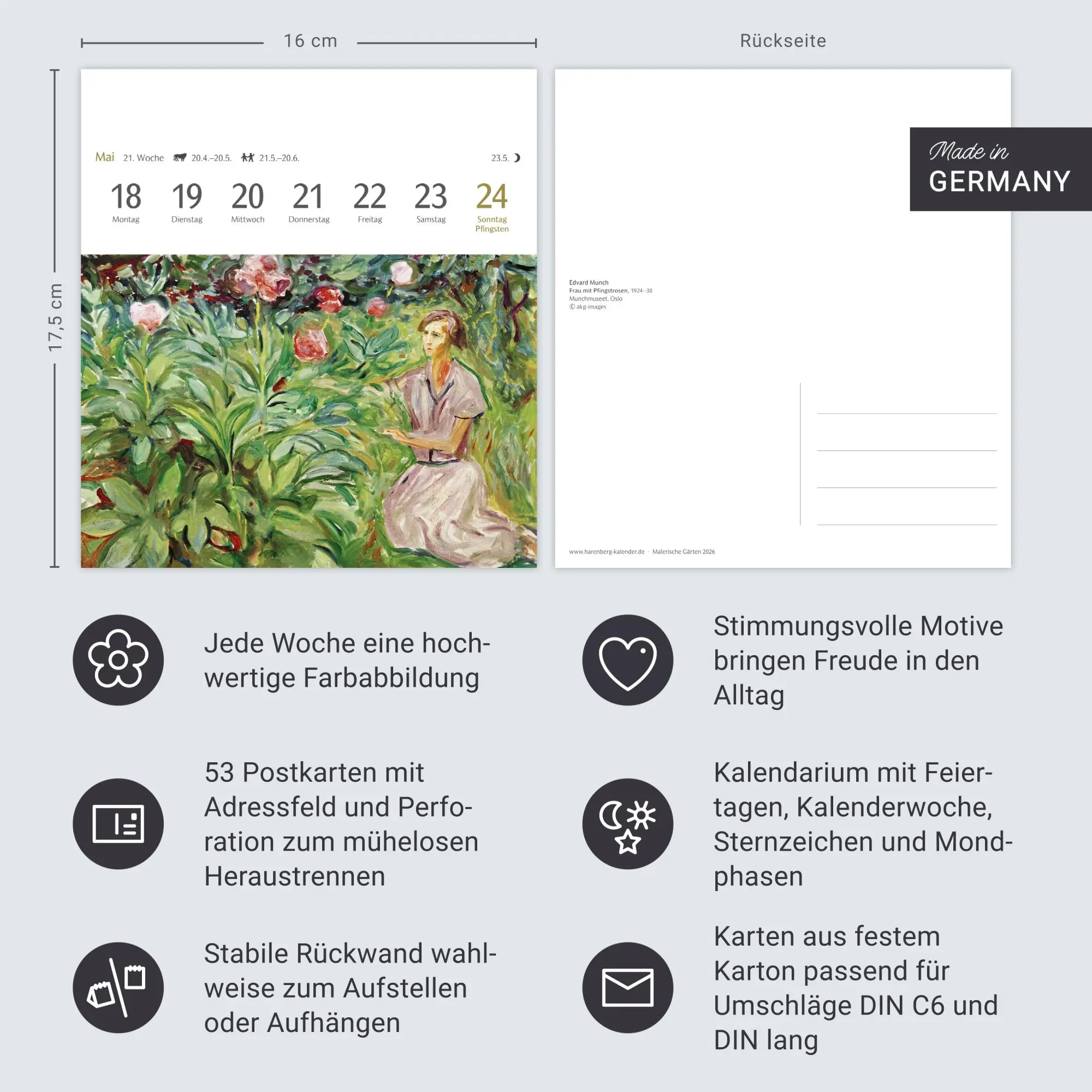 Bild: 9783840037887 | Malerische Gärten Postkartenkalender 2026 - Kalender mit 53...