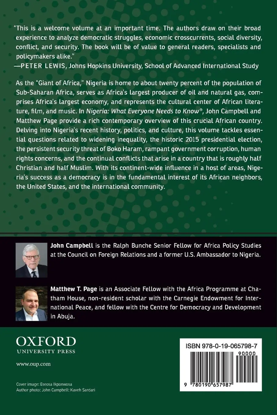 Rückseite: 9780190657987 | Nigeria | What Everyone Needs to Know | John Campbell (u. a.) | Buch