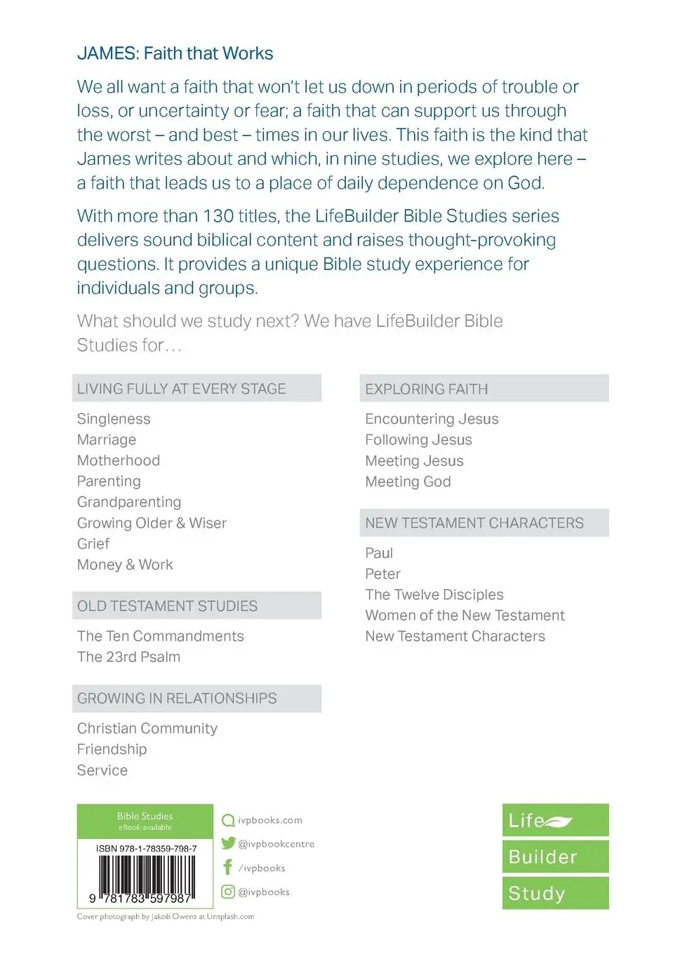 Rückseite: 9781783597987 | James (Lifebuilder Study Guides) | Faith That Works | Andrew Le Peau