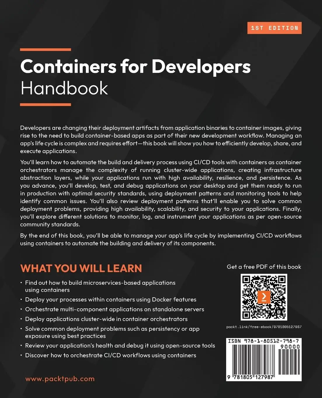 Rückseite: 9781805127987 | Containers for Developers Handbook | Francisco Javier Ramírez Urea