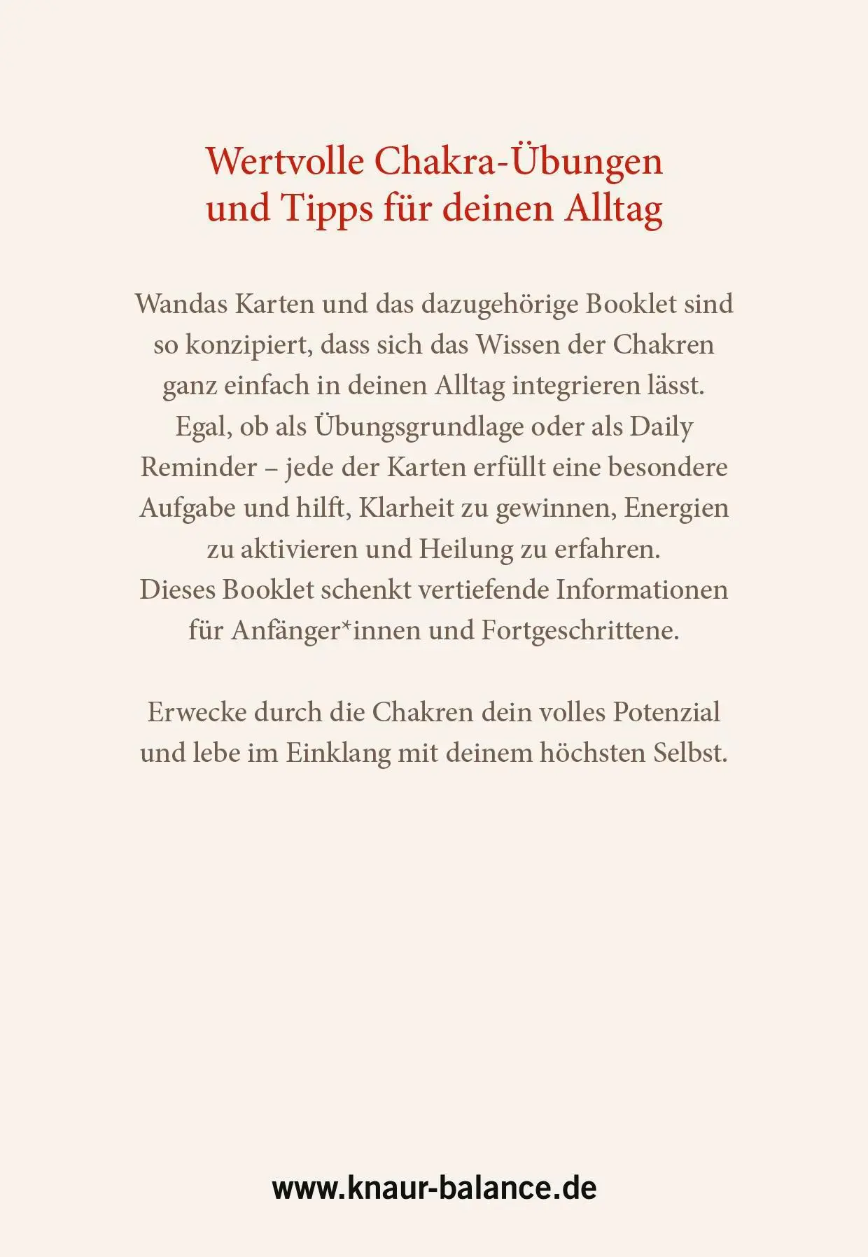 Rückseite: 9783426447987 | Deine Chakra-Yogabox | Wanda Badwal | Taschenbuch | 128 S. | Deutsch