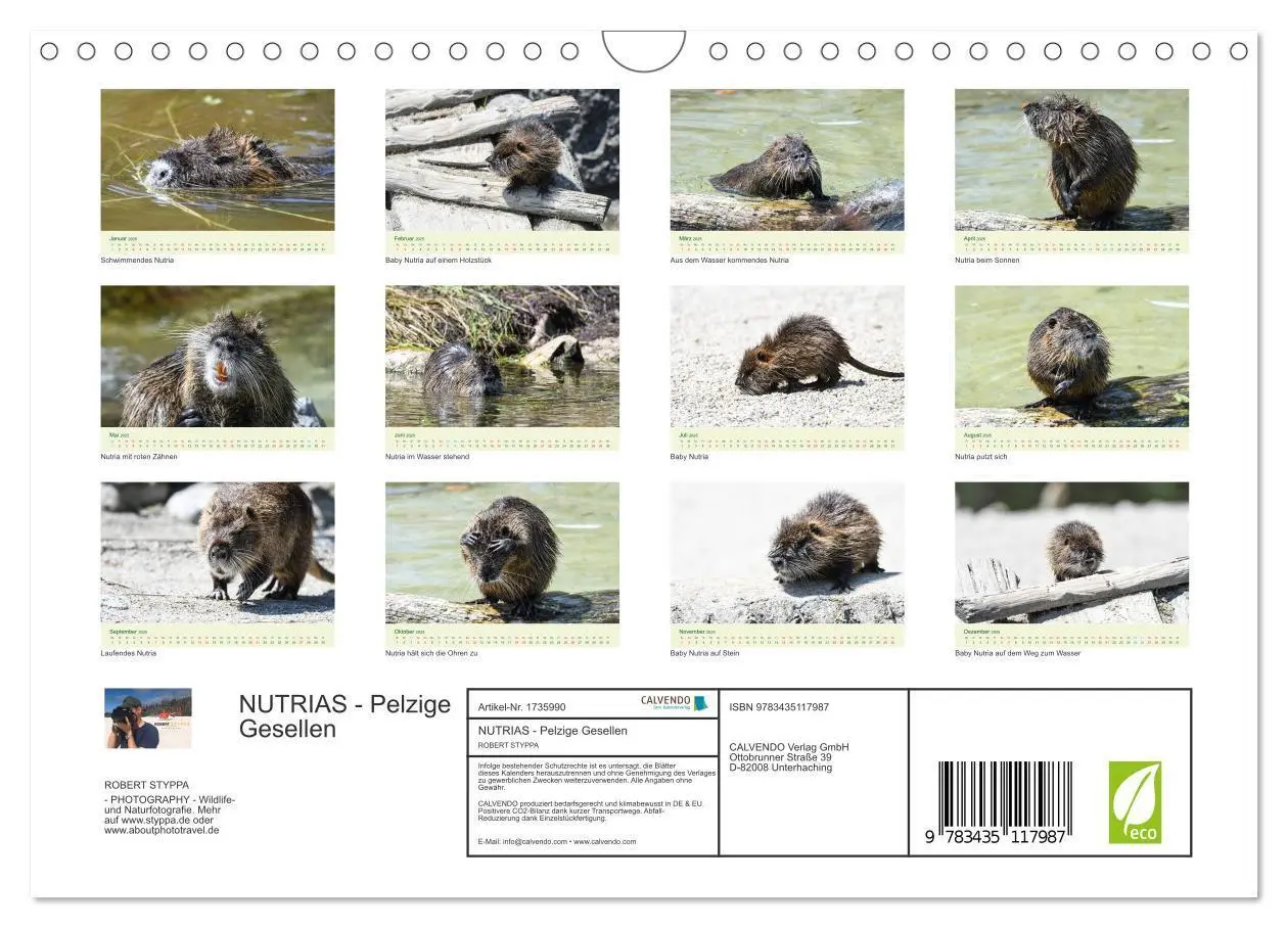 Bild: 9783435117987 | NUTRIAS - Pelzige Gesellen (Wandkalender 2025 DIN A4 quer),...