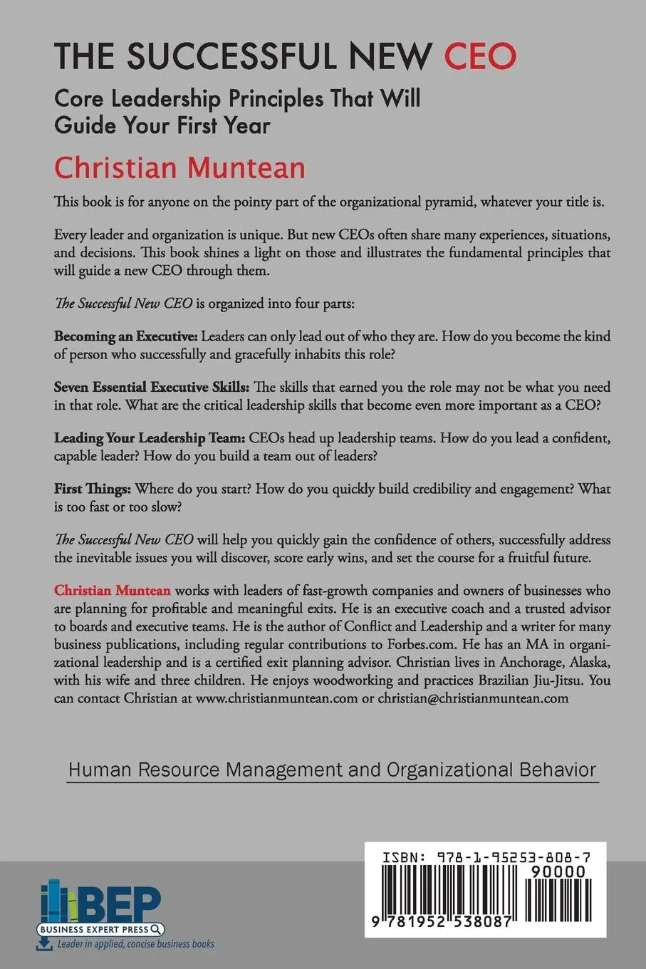 Rückseite: 9781952538087 | The Successful New CEO | Christian Muntean | Taschenbuch | Englisch