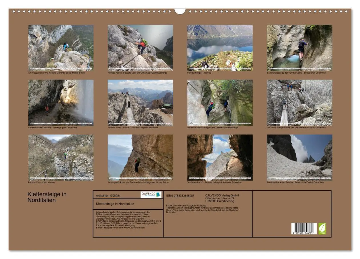 Bild: 9783383848087 | Klettersteige in Norditalien (Wandkalender 2025 DIN A2 quer),...