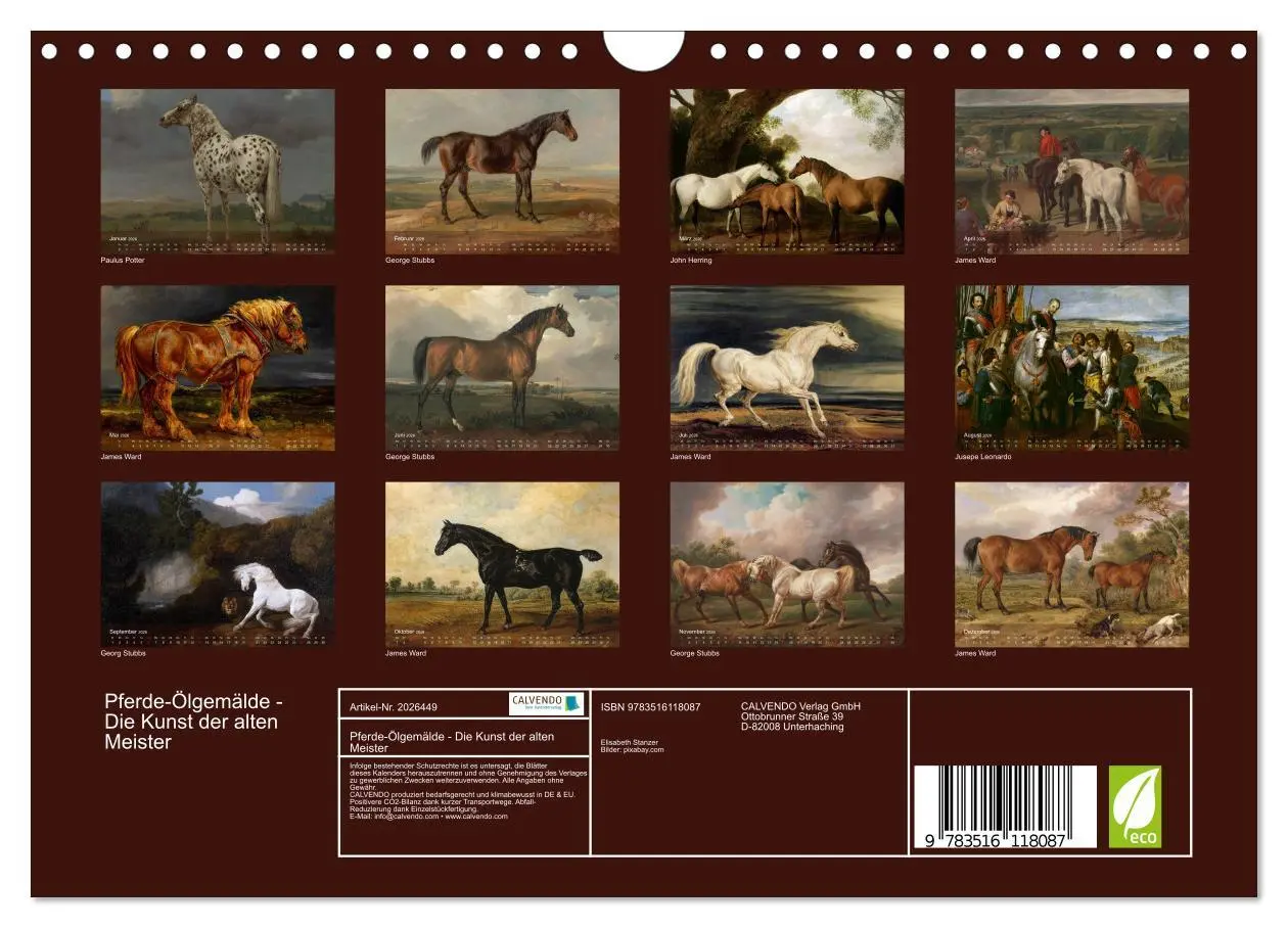 Bild: 9783516118087 | Pferde-Ölgemälde - Die Kunst der alten Meister (Wandkalender 2026...