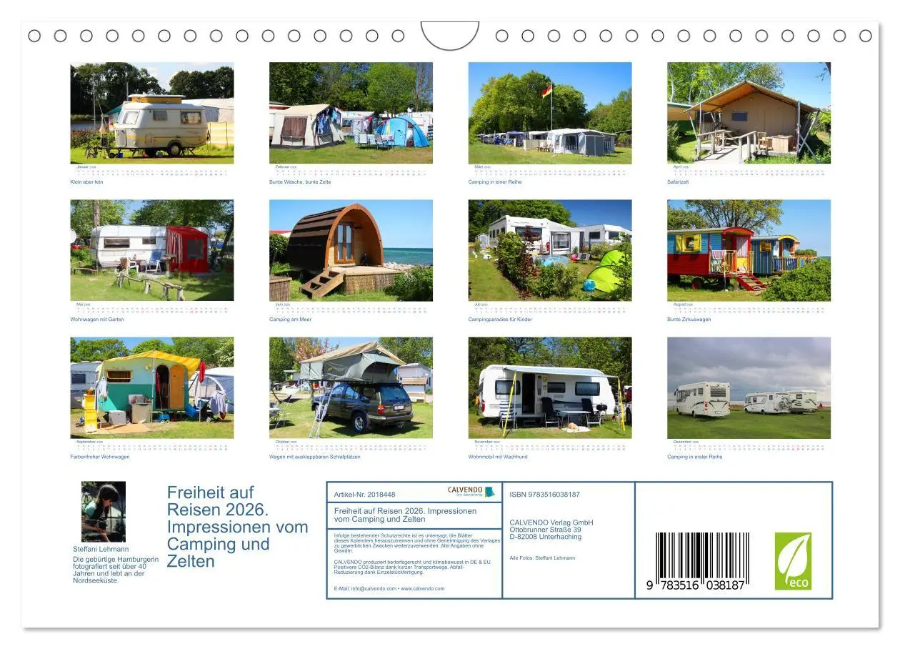 Bild: 9783516038187 | Freiheit auf Reisen 2026. Impressionen vom Camping und Zelten...