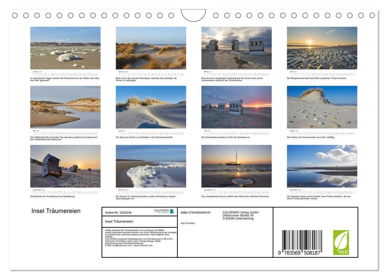 Bild: 9783569508187 | Insel Träumereien (Wandkalender 2027 DIN A4 quer), CALVENDO...