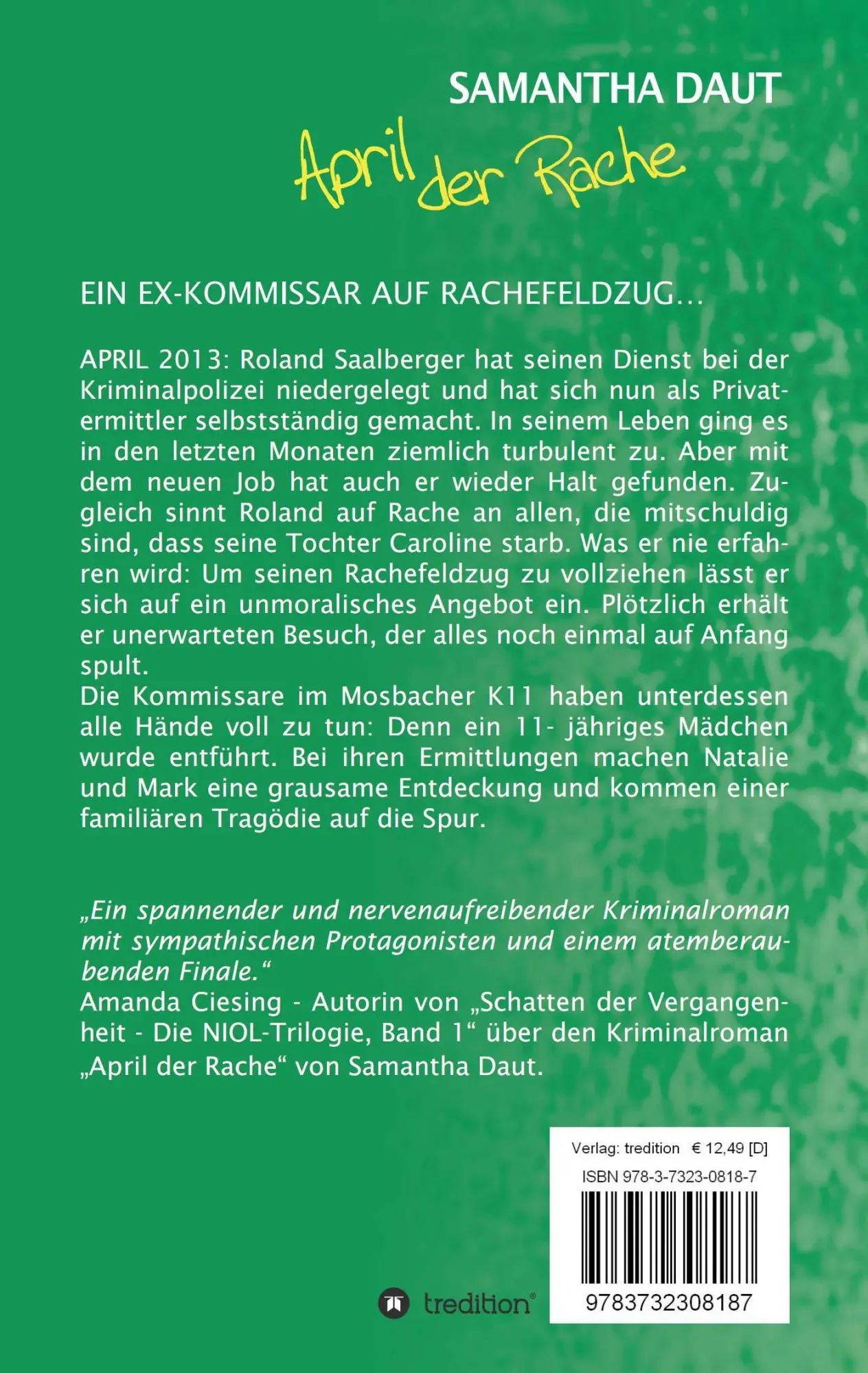 Rückseite: 9783732308187 | April der Rache | Samantha Daut | Taschenbuch | 188 S. | Deutsch