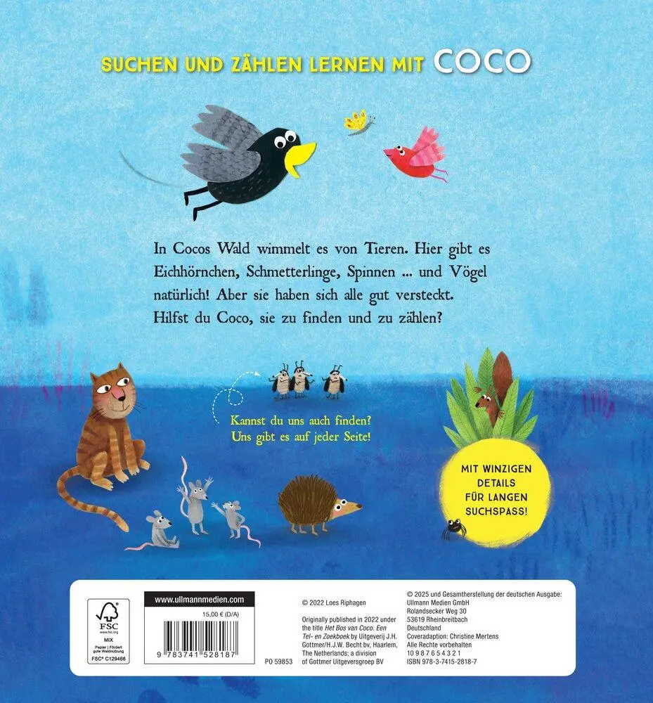 Rückseite: 9783741528187 | Coco und ihre Freunde - Ein Such- und Zählbuch | Loes Riphagen | Buch
