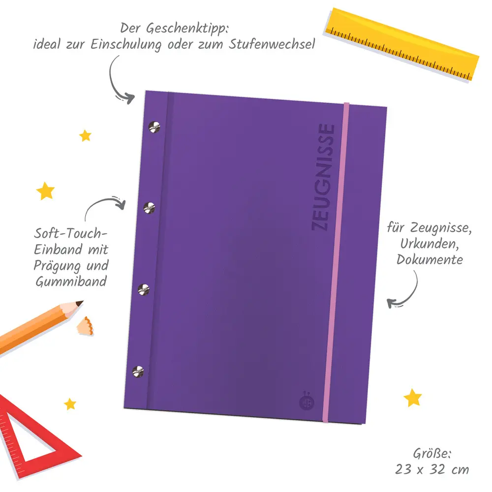 Bild: 4251901508287 | Trötsch Zeugnismappe A4 mit Buchschrauben lila | Co.KG | 12 S. | 2024