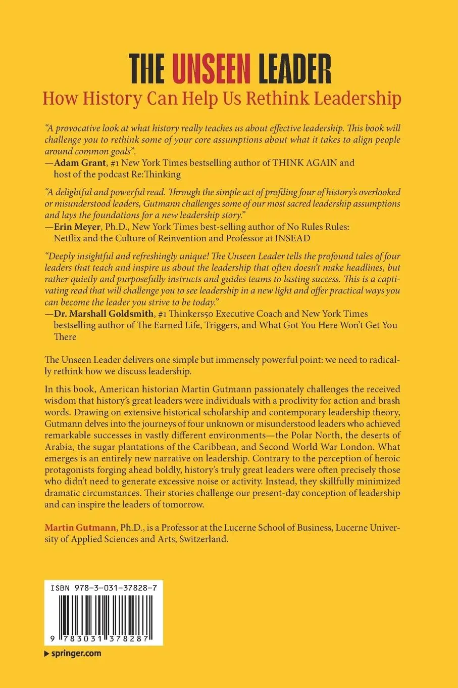 Rückseite: 9783031378287 | The Unseen Leader | How History Can Help Us Rethink Leadership | Buch