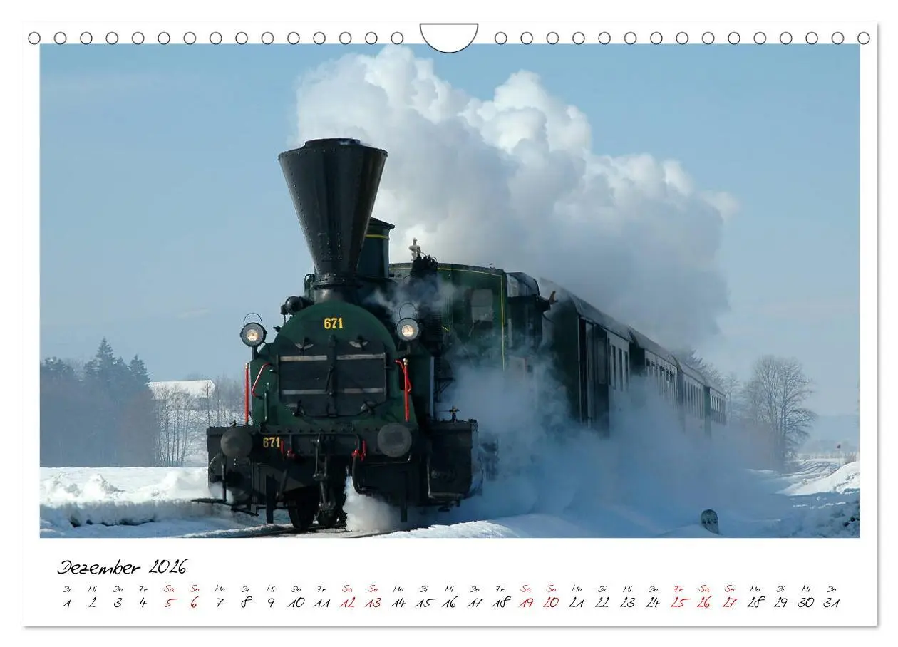 Bild: 9783457938287 | Mit Volldampf durch Österreich (Wandkalender 2026 DIN A4 quer),...