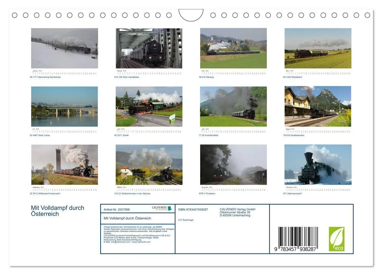 Bild: 9783457938287 | Mit Volldampf durch Österreich (Wandkalender 2026 DIN A4 quer),...