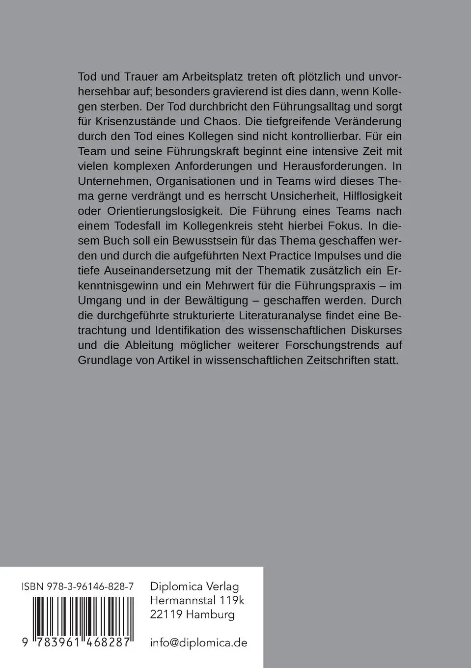 Rückseite: 9783961468287 | Führungsherausforderung Tod: Führen eines Teams nach dem Sterben...