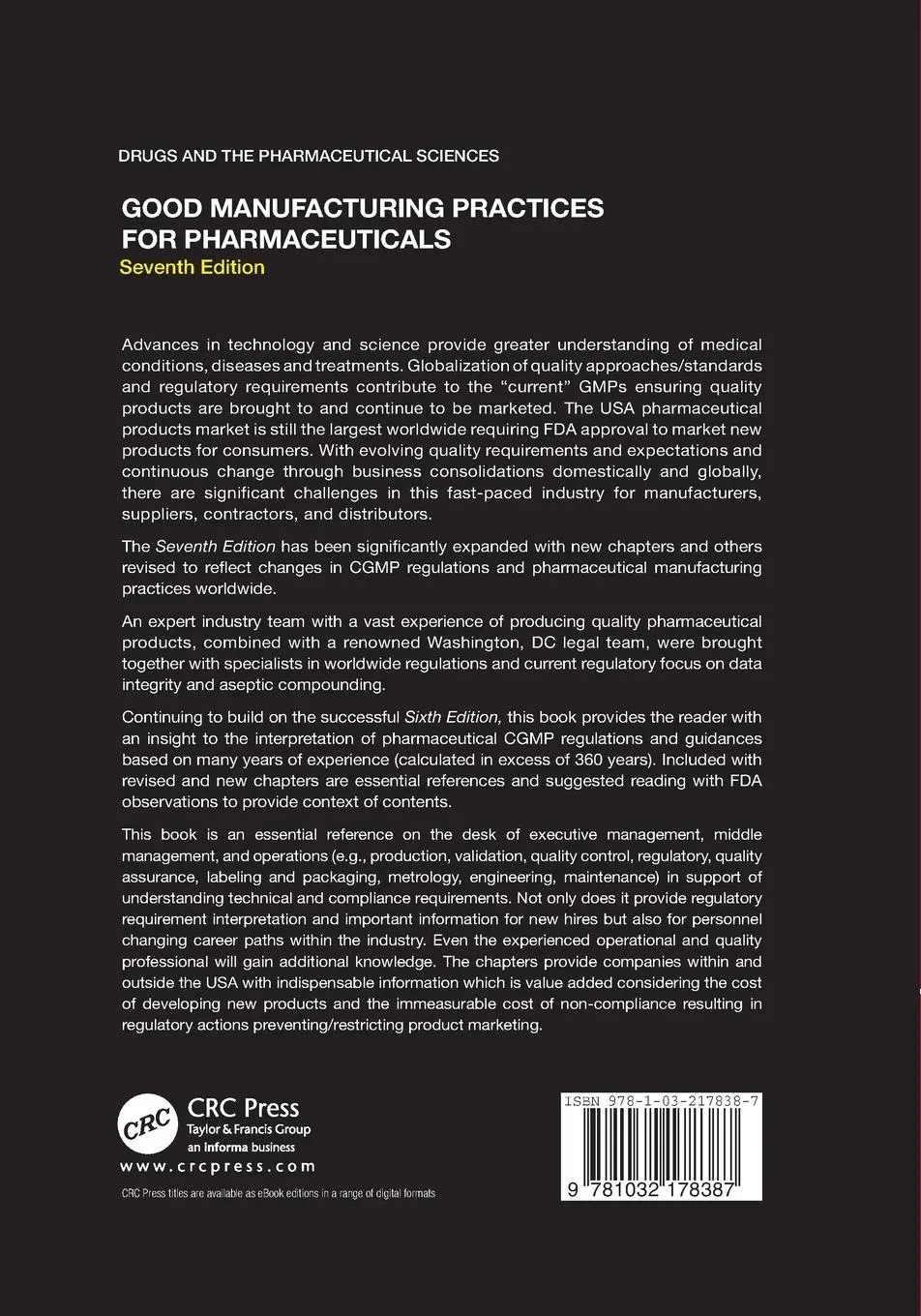 Rückseite: 9781032178387 | Good Manufacturing Practices for Pharmaceuticals, Seventh Edition