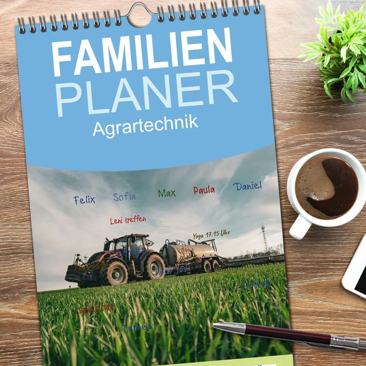 Bild: 9783516498387 | Familienplaner 2026 - Agrartechnik mit 5 Spalten (Wandkalender, 21...