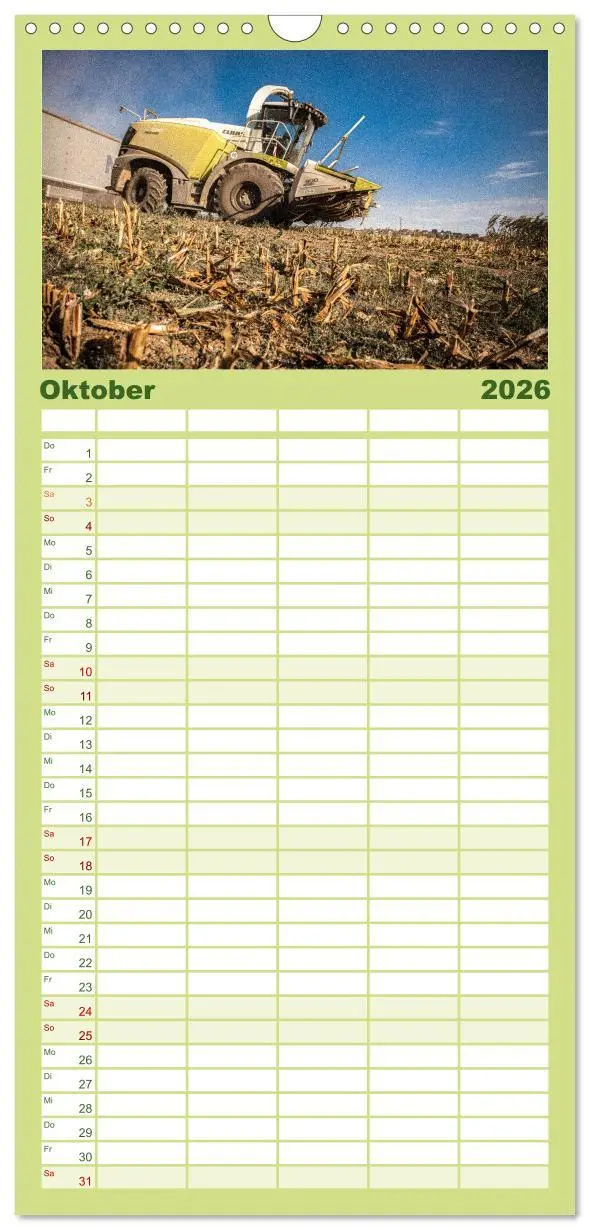 Bild: 9783516498387 | Familienplaner 2026 - Agrartechnik mit 5 Spalten (Wandkalender, 21...
