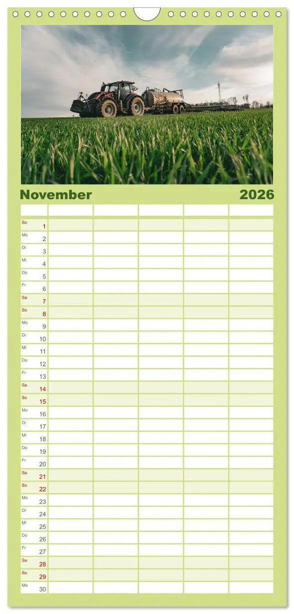 Bild: 9783516498387 | Familienplaner 2026 - Agrartechnik mit 5 Spalten (Wandkalender, 21...