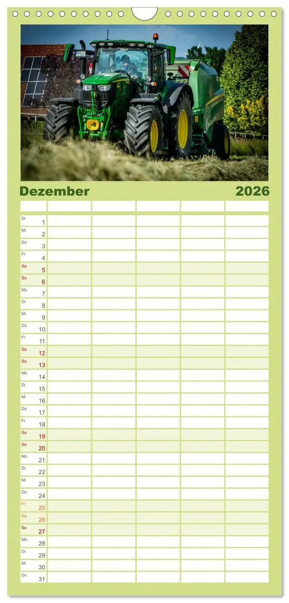 Bild: 9783516498387 | Familienplaner 2026 - Agrartechnik mit 5 Spalten (Wandkalender, 21...