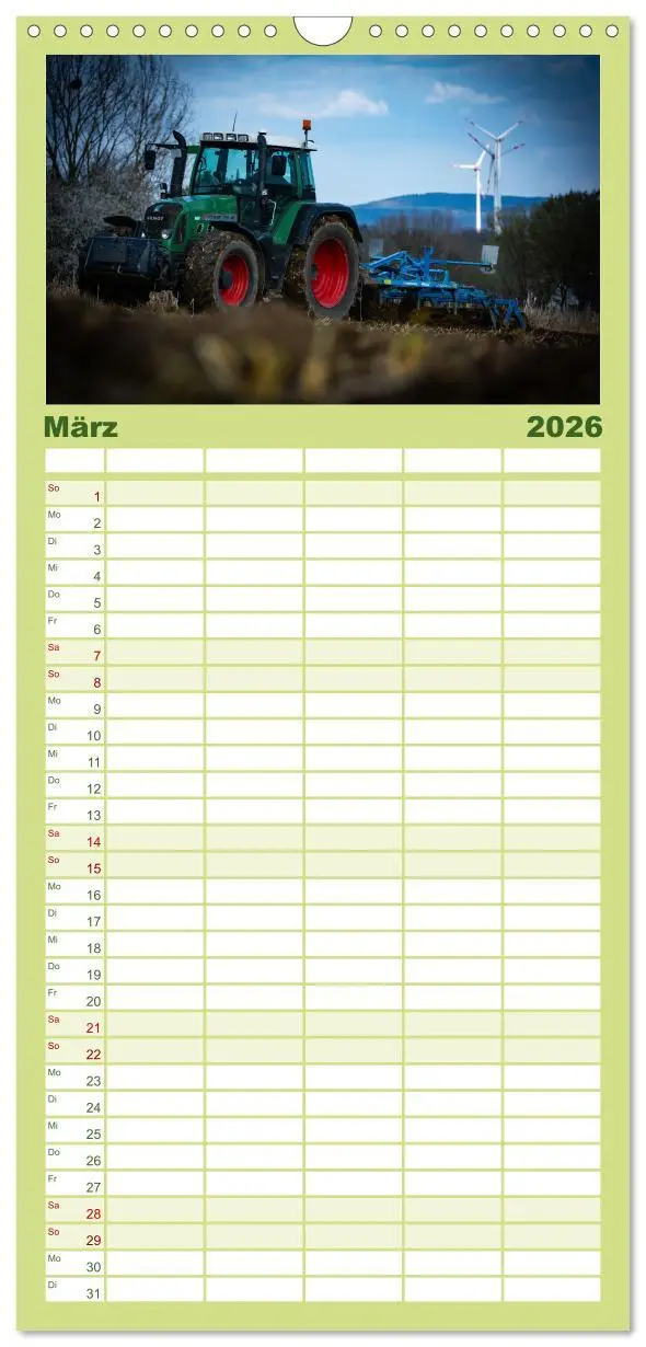 Bild: 9783516498387 | Familienplaner 2026 - Agrartechnik mit 5 Spalten (Wandkalender, 21...