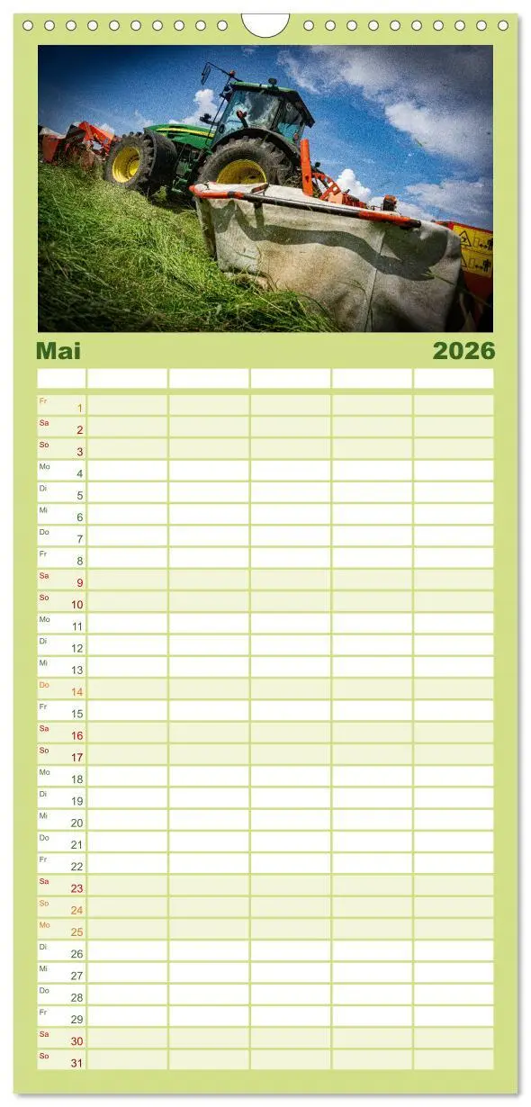 Bild: 9783516498387 | Familienplaner 2026 - Agrartechnik mit 5 Spalten (Wandkalender, 21...