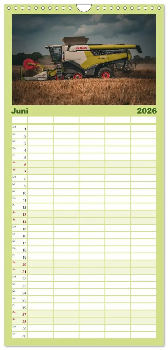Bild: 9783516498387 | Familienplaner 2026 - Agrartechnik mit 5 Spalten (Wandkalender, 21...