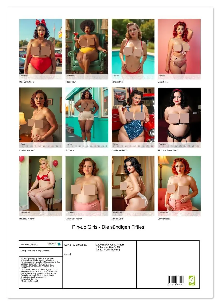 Bild: 9783516638387 | Pin-up Girls - Die sündigen Fifties (Wandkalender 2026 DIN A2...
