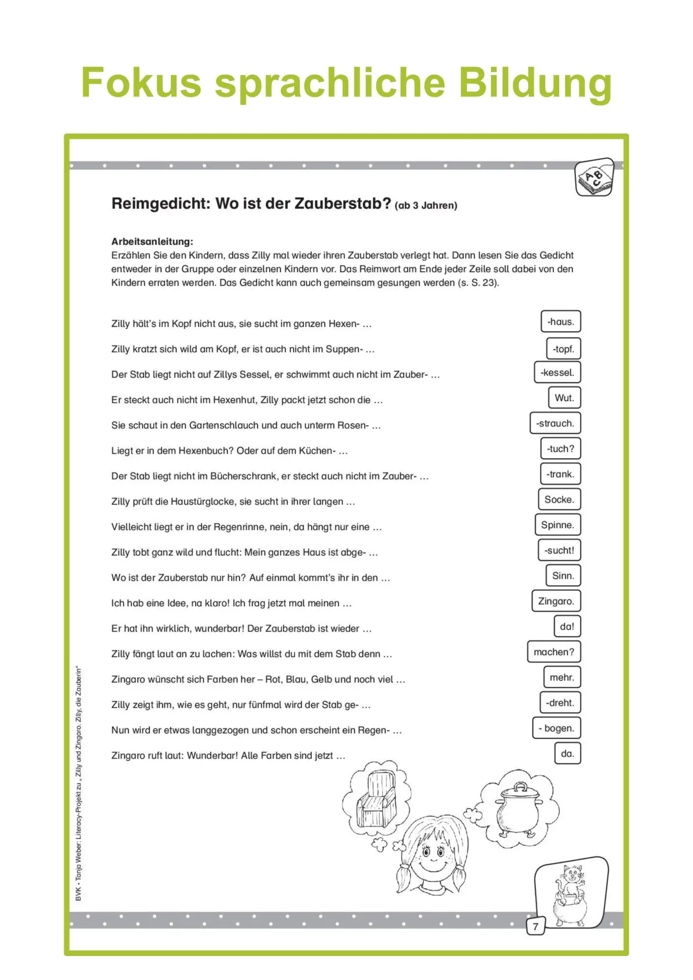 Bild: 9783867408387 | Literacy-Projekt zum Bilderbuch Zilly, die Zauberin | Tanja Weber