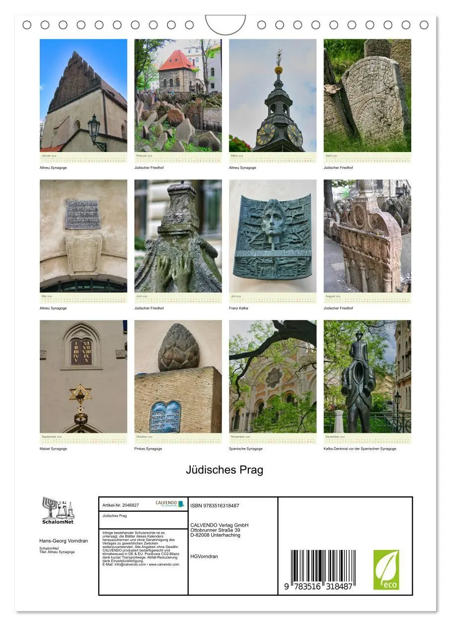 Bild: 9783516318487 | Jüdisches Prag (Wandkalender 2026 DIN A4 hoch), CALVENDO...