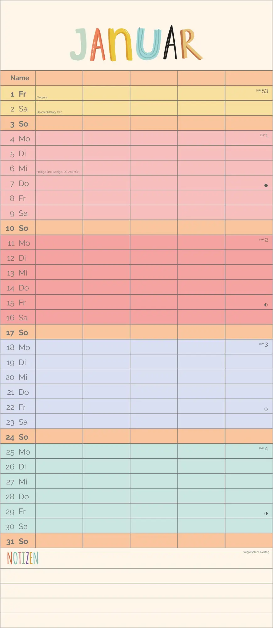 Bild: 4069095018587 | Familienplaner Unser buntes Jahr XL 2027 | KG | Kalender | 14 S.