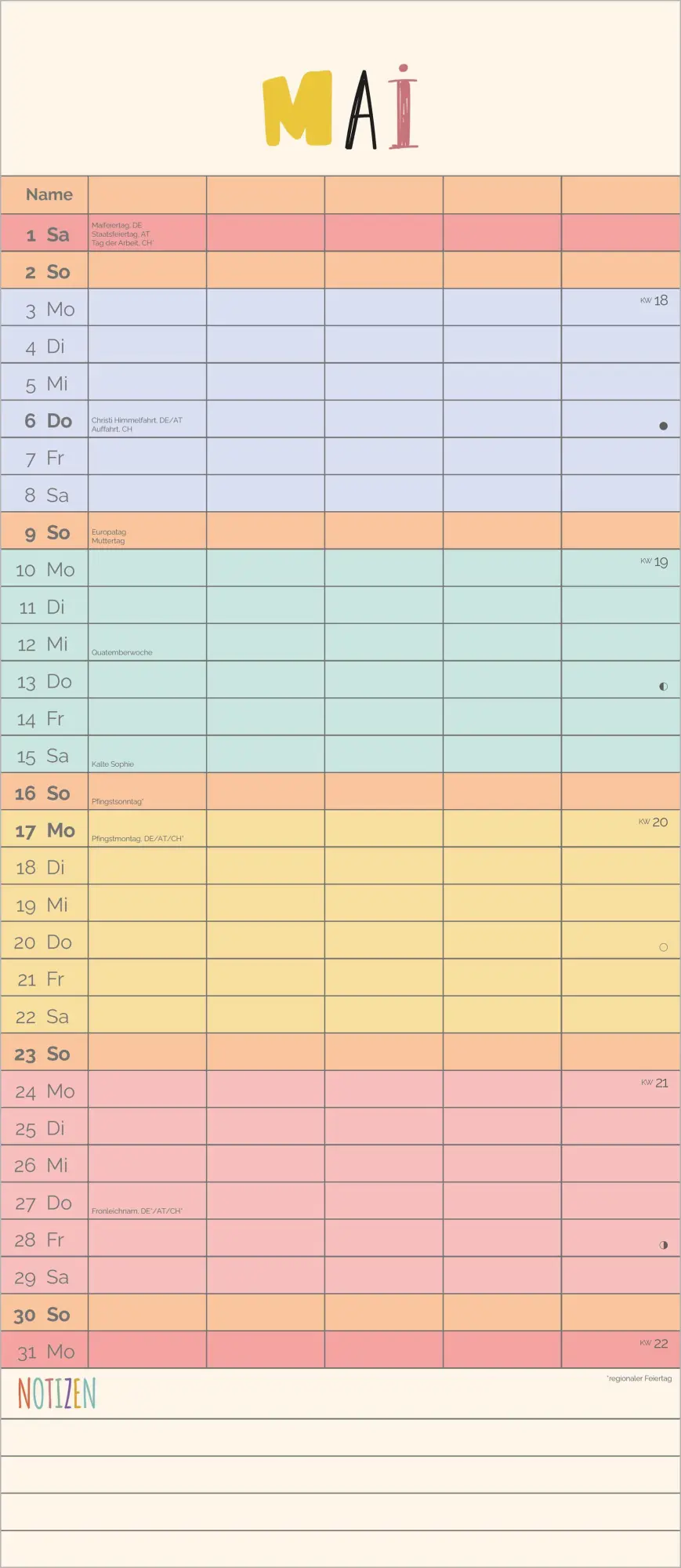 Bild: 4069095018587 | Familienplaner Unser buntes Jahr XL 2027 | KG | Kalender | 14 S.