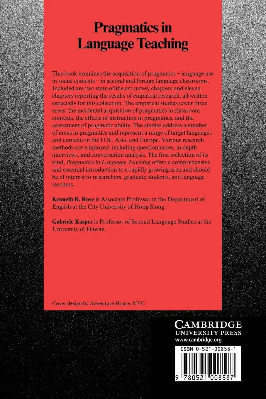 Rückseite: 9780521008587 | Pragmatics in Language Teaching | Kenneth R. Rose | Taschenbuch | 2001