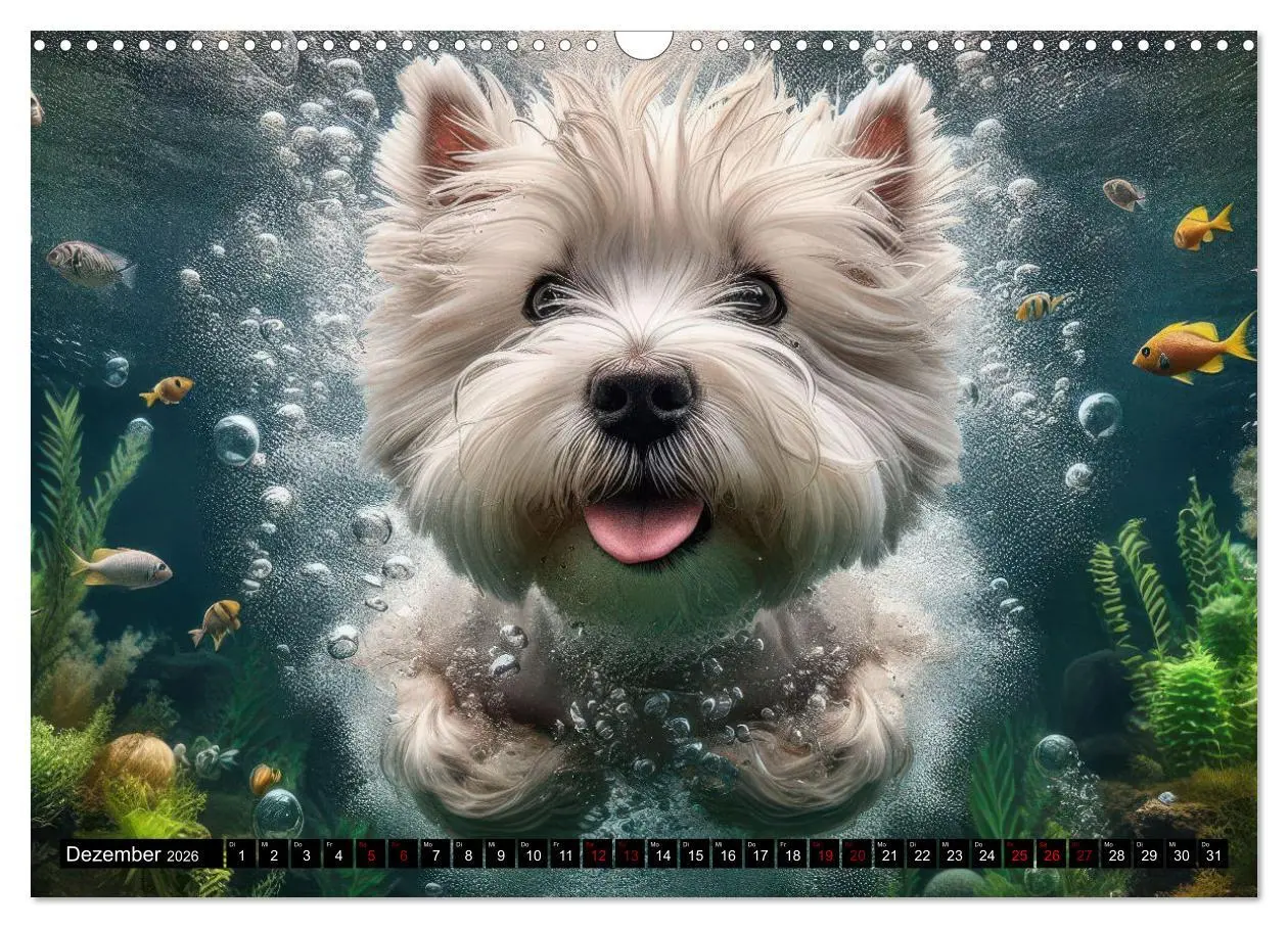 Bild: 9783457388587 | Badespaß - Hunde unter Wasser (Wandkalender 2026 DIN A3 quer),...