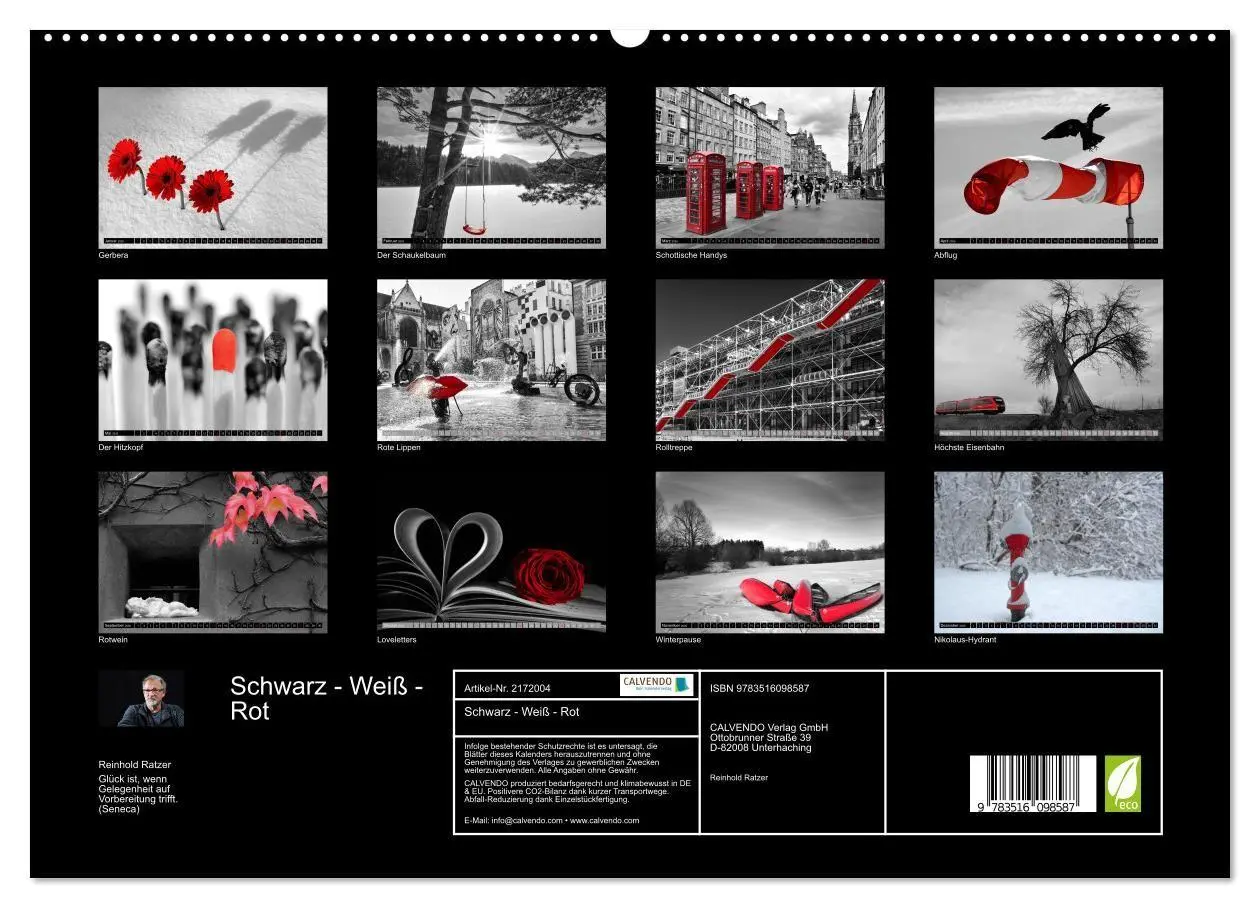 Bild: 9783516098587 | Schwarz - Weiß - Rot (hochwertiger Premium Wandkalender 2026 DIN A2...