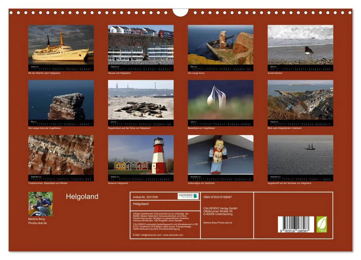 Bild: 9783516168587 | Helgoland (Wandkalender 2026 DIN A3 quer), CALVENDO Monatskalender
