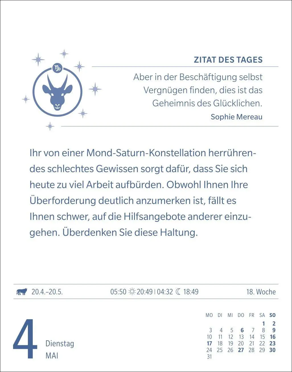 Bild: 9783840038587 | Steinbock Sternzeichenkalender 2027 - Tagesabreißkalender - Ihr...