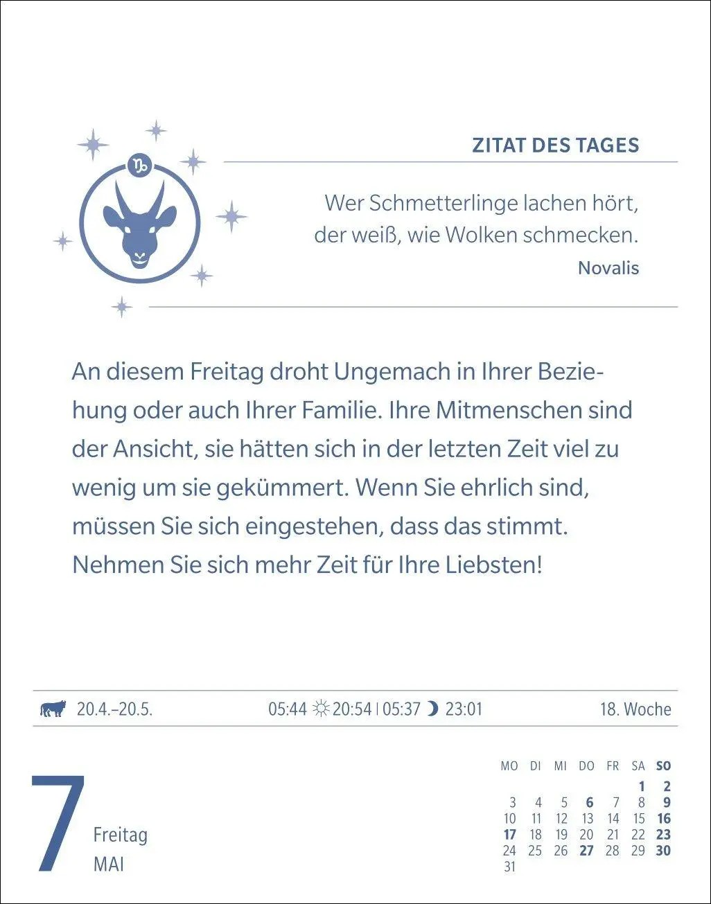 Bild: 9783840038587 | Steinbock Sternzeichenkalender 2027 - Tagesabreißkalender - Ihr...