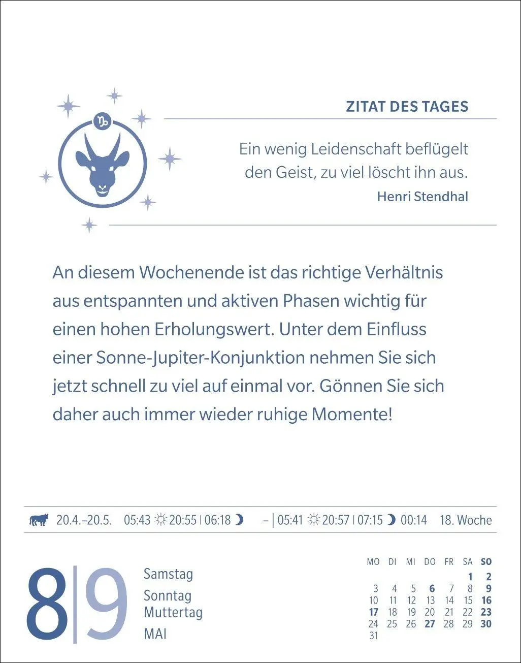 Bild: 9783840038587 | Steinbock Sternzeichenkalender 2027 - Tagesabreißkalender - Ihr...