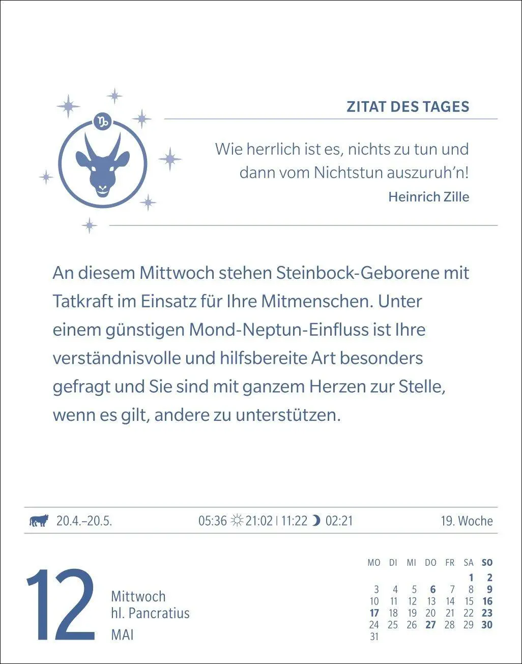Bild: 9783840038587 | Steinbock Sternzeichenkalender 2027 - Tagesabreißkalender - Ihr...