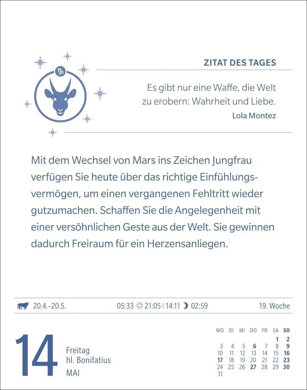 Bild: 9783840038587 | Steinbock Sternzeichenkalender 2027 - Tagesabreißkalender - Ihr...