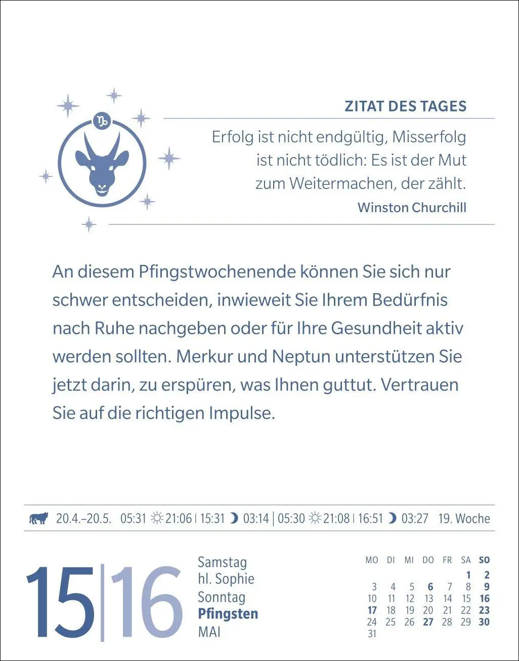 Bild: 9783840038587 | Steinbock Sternzeichenkalender 2027 - Tagesabreißkalender - Ihr...