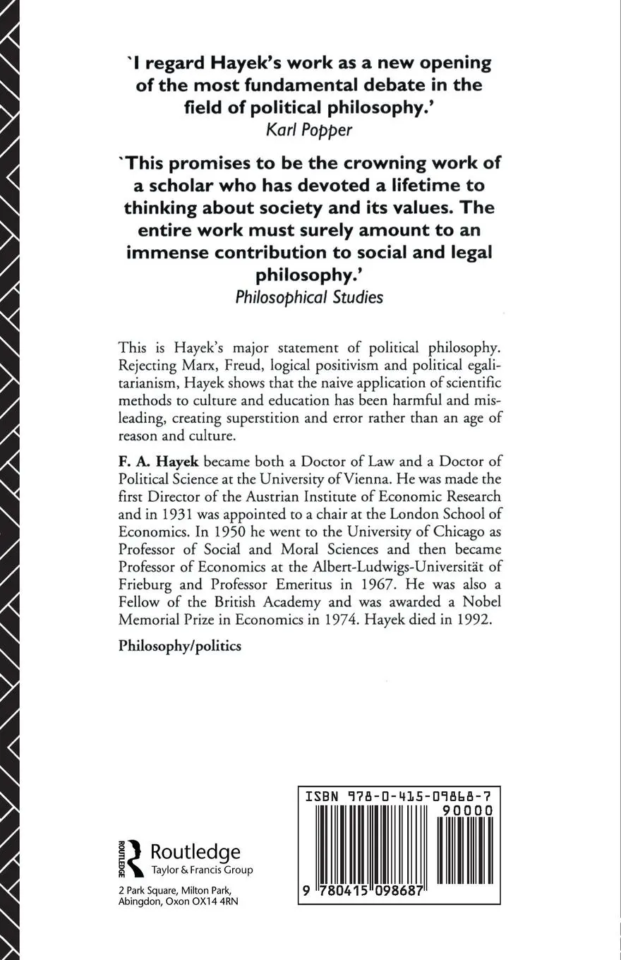 Rückseite: 9780415098687 | Law, Legislation and Liberty | F. A. Hayek | Taschenbuch | Englisch