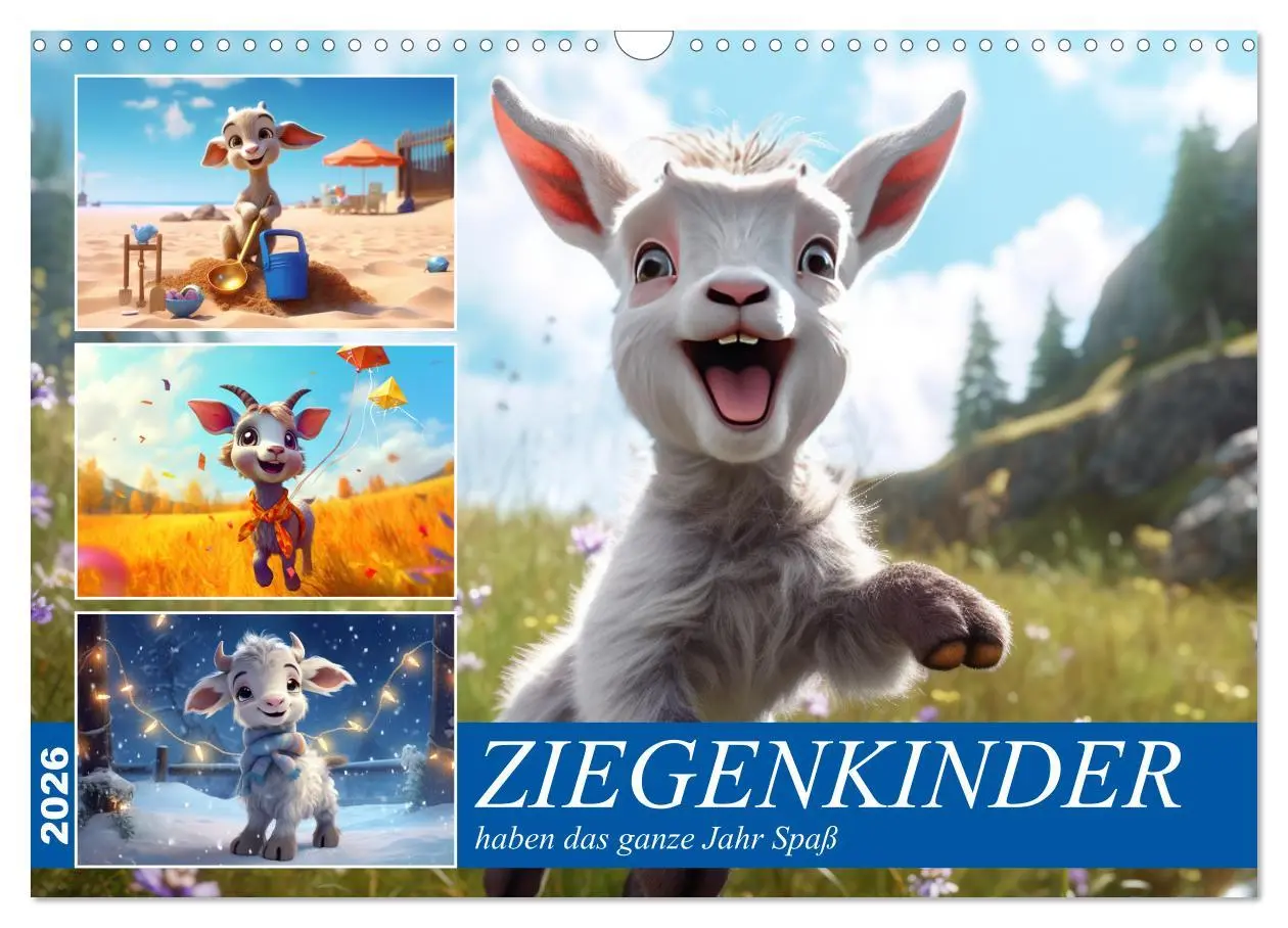 Cover: 9783457518687 | Ziegenkinder haben das ganze Jahr Spaß (Wandkalender 2026 DIN A3...
