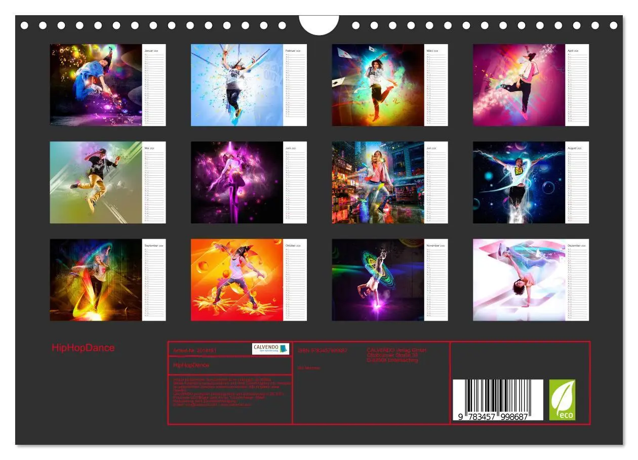 Bild: 9783457998687 | HipHopDance (Wandkalender 2026 DIN A4 quer), CALVENDO Monatskalender