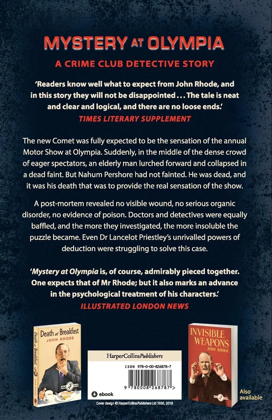Rückseite: 9780008268787 | Mystery at Olympia | John Rhode | Taschenbuch | Englisch | 2018
