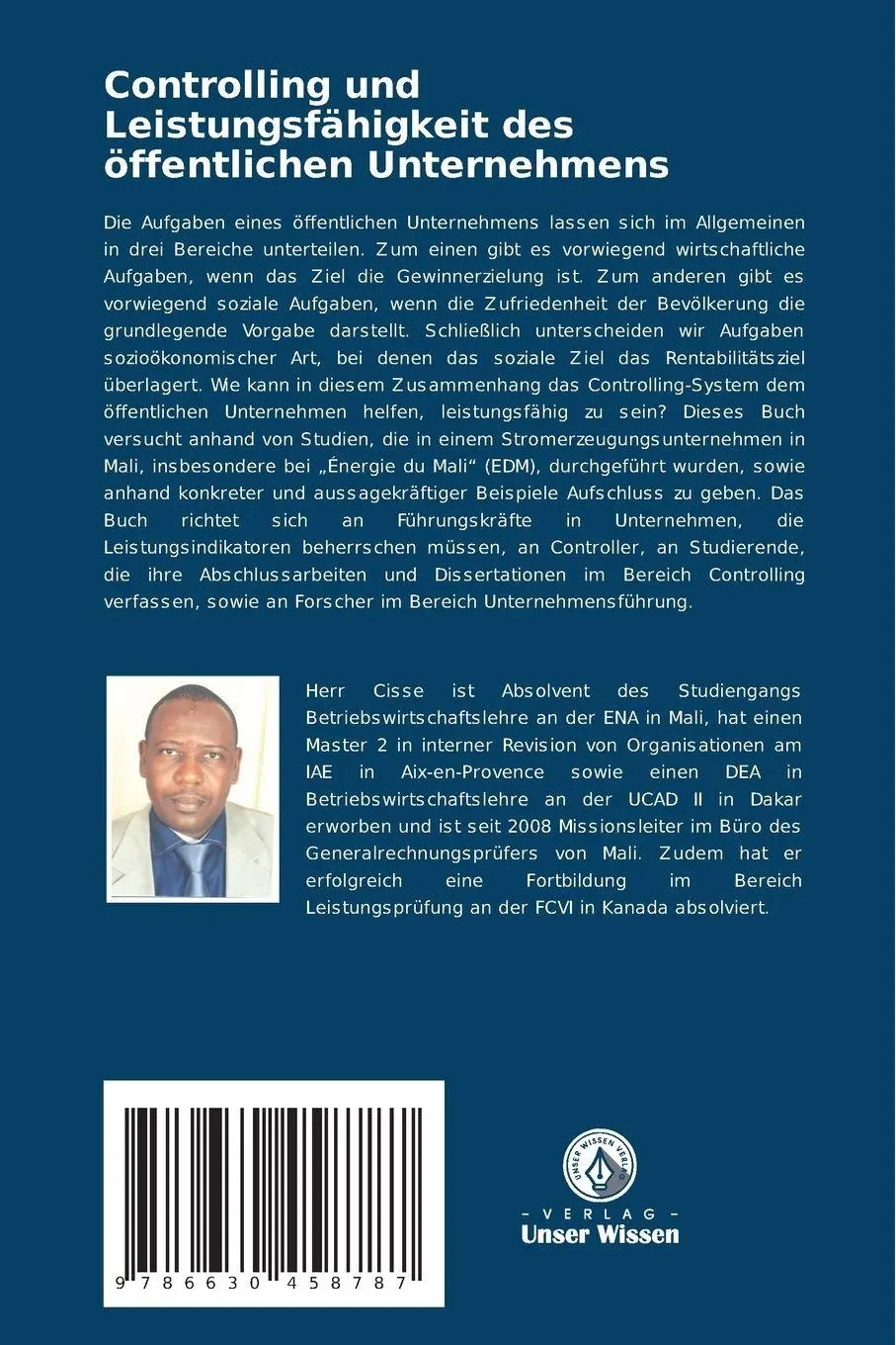 Rückseite: 9786630458787 | Controlling und Leistungsfähigkeit des öffentlichen Unternehmens