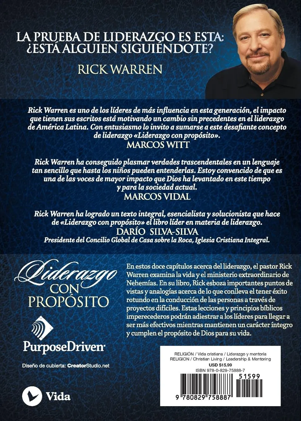 Rückseite: 9780829758887 | Liderazgo con propósito | Lecciones de liderazgo basadas en Nehemías