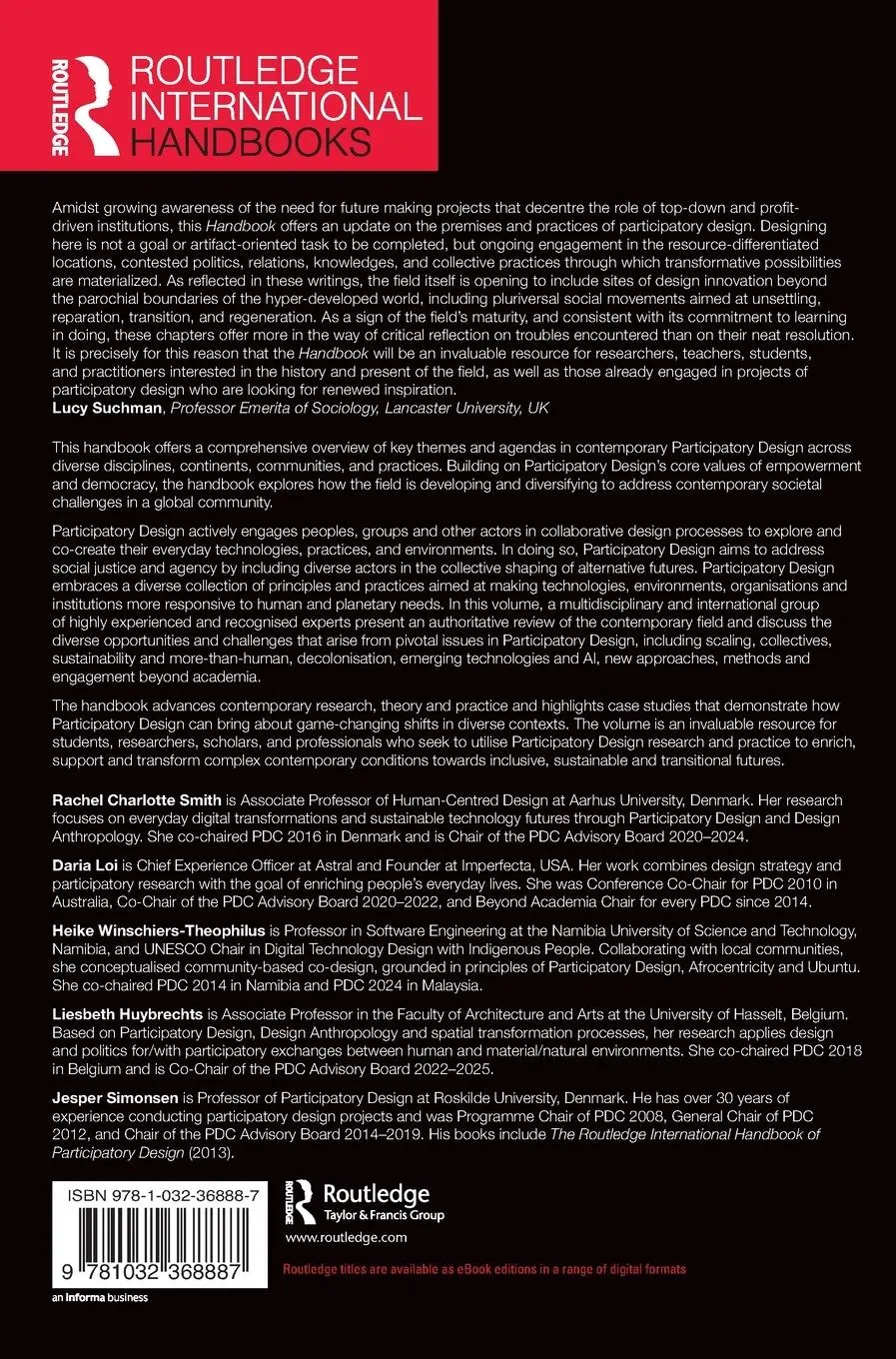 Rückseite: 9781032368887 | Routledge International Handbook of Contemporary Participatory Design