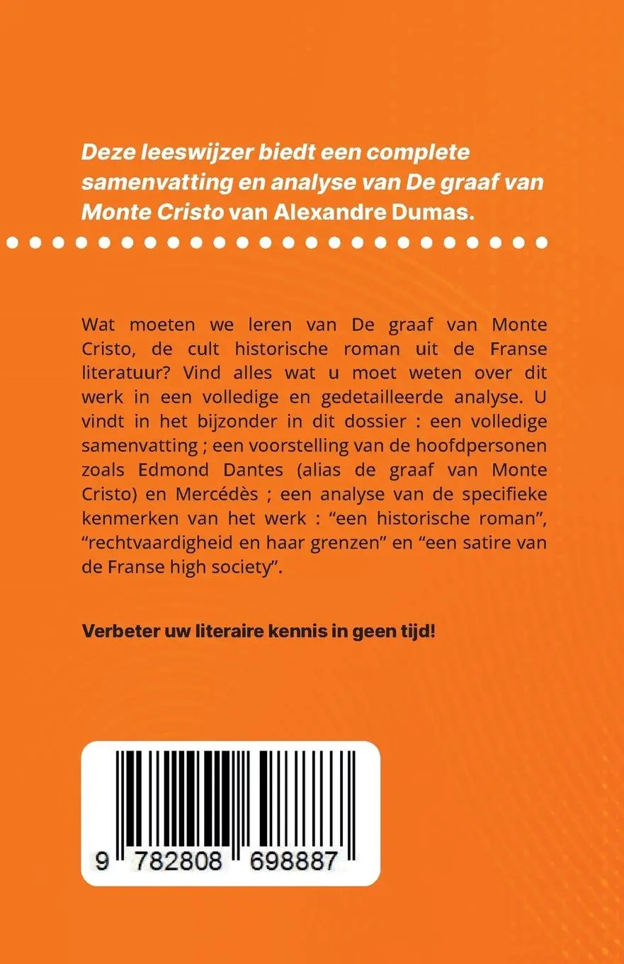 Rückseite: 9782808698887 | De graaf van Monte Cristo van Alexandre Dumas (Boekanalyse) | Buch