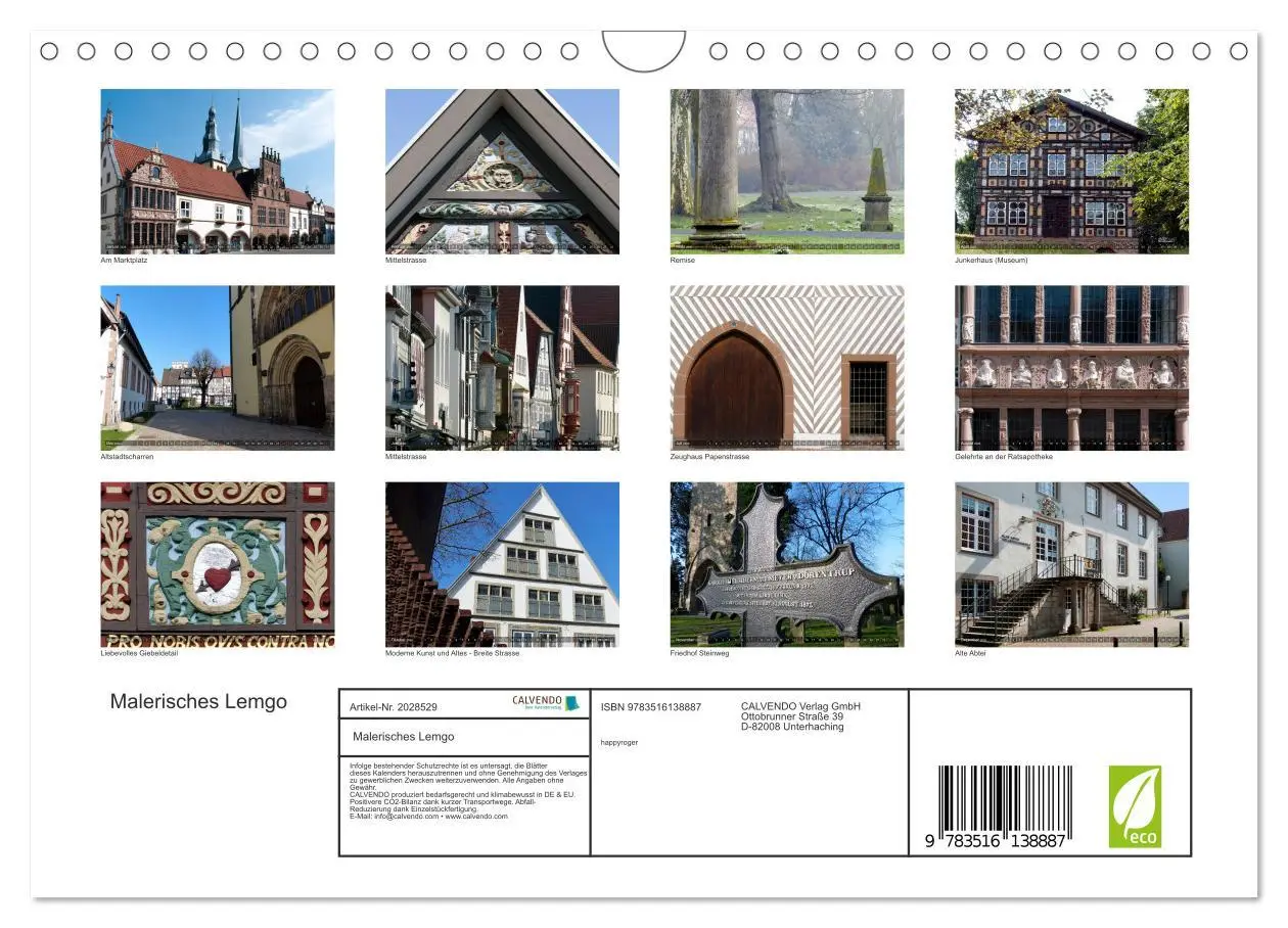 Bild: 9783516138887 | Malerisches Lemgo (Wandkalender 2026 DIN A4 quer), CALVENDO...